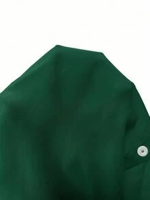 Franclia Áo cardigan dài tay cổ bẻ kiểu Pháp thanh lịch, thắt nơ phía trước, áo kiểu mùa hè màu trắng mới dành cho nữ. - Màu xanh lá cây đậm - Xem 3