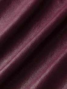 Ellevyn Women's PU Leather & Contrast Lace Sexy Fashionable Mini Skirt, Red - Burgundy - View 4