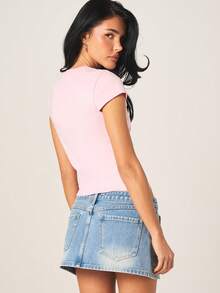 MISSGUIDED 女士 DIVA 图案短袖圆领婴儿T恤休闲纯棉上衣 - 粉色 - 查看 3