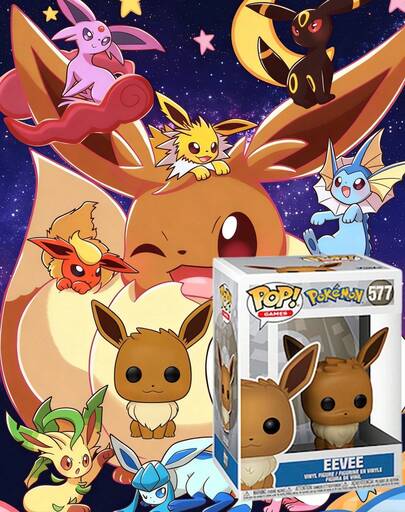  Funko POP! Games Vinyl Figure Collectible, Pokémon Eevee With Window Box Display Packaging, No. 577, Cute Chibi Figurine For Desk Shelf Room Decor, Gift For Fans And Collectors