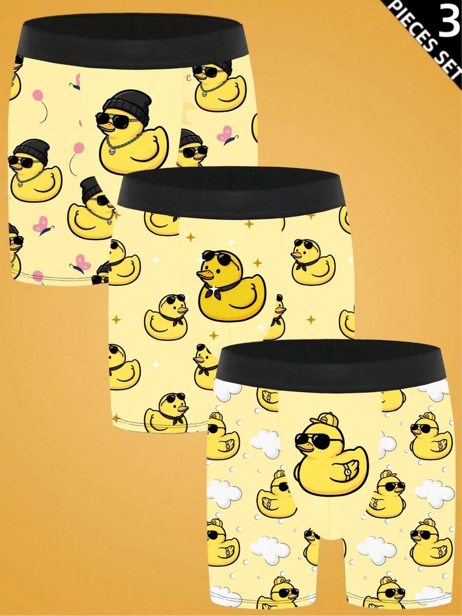 Bộ 3 quần lót boxer nam in họa tiết - Nhiều màu - Xem 1