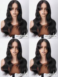ALL READY WIG 7x5 Designer Layered Glueless Wear&Go Curtain Bangs Natural Wave Wig, 100% Human Hair Wear And Go Pre Cut Pre Plucked Glueless Closure Wig Layered With Curtain Bang Natural Black, 180% Density, 16-22 INCH, Pull & Go Real Human Hair Wigs For Women Pre-Plucked Hairline - SNatural - View 11