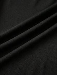 Camiseta versátil de unicolor Y2K para adolescentes - Negro - Ver 5