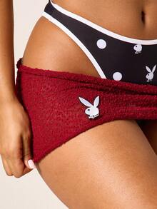 Missguided x Playboy Swimwear Sarong Cover Up Skirt With Bunny Logo Print Beach Wrap Tie Side Detail Summer Vacation Pool Party Essential - Red - View 5