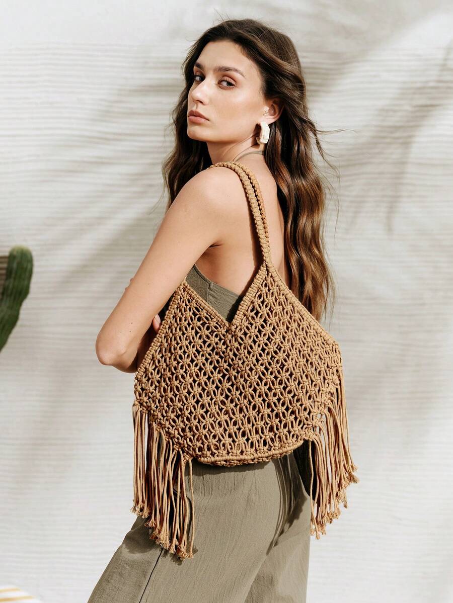 SHECARRY 女士棕色流苏包 - 棕色 - 查看 1