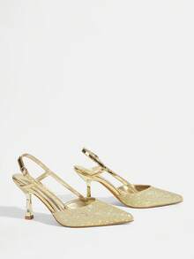 CUCCOO TILAWA Nuevos zapatos de tacón elegantes de punta fina para primavera - Dorado - Ver 8