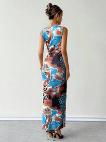 Chiquease Women's Printed Fitted Dress, Long Dress For Summer - Multicolor - View 4
