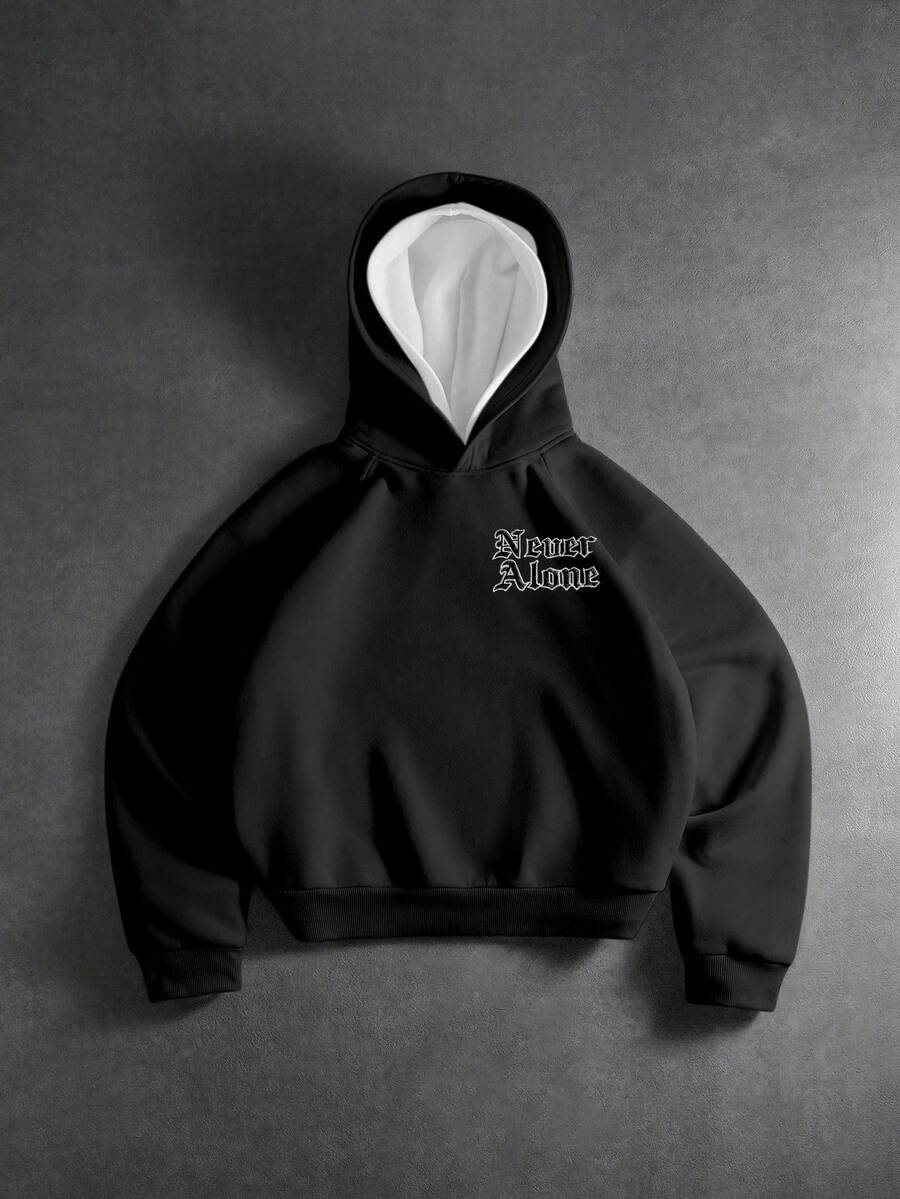 PAVTROS Áo hoodie nam kiểu dáng thường ngày, thêu chữ, thích hợp cho mùa Thu/Đông. - màu đen - Xem 1