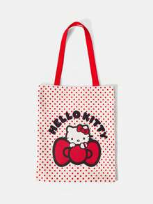HELLO KITTY AND FRIENDS | SHEIN Tas Kanvas Bordir Kartun Lucu yang Modis - Merah muda E - View 5
