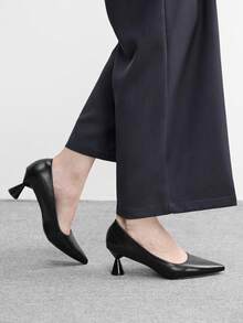 CUCCOO BIZCHIC 女士黑色简约时尚中跟尖头舒适百搭通勤职场气质高跟鞋 - 黑色 - 查看 5