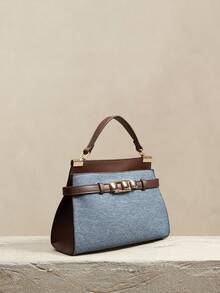 SHECARRY Ladies Handbag, Retro Contrasting Commuter Bag - Teal Blue - View 3