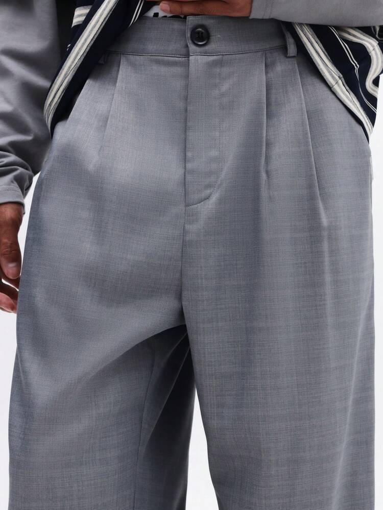 ワイドレッググレープリーツドレスパンツ