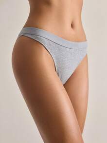 Ocili Women's Letter Print Casual Daily Wear Triangle Panties - Light Grey - View 4