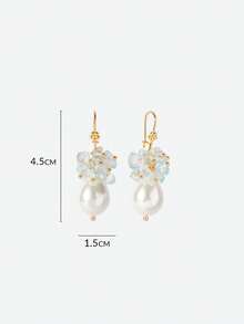 Opalesca 女士耳环，高级/优雅/经典/日常佩戴/简约，珍珠/水晶，适合妈妈/女士/女孩/母亲，夏季/海滩/舞会/派对/假日/度假，订婚/婚礼/承诺，新娘，心形/花朵，仙女风/美人鱼风 - 彩色 - 查看 8