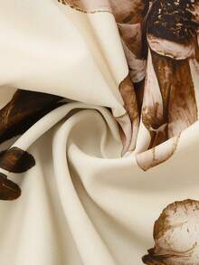 GlowEve 女士杏色底棕色碎花吊带A字连衣裙，优雅迷人，适合度假、通勤、音乐节、约会、法式波西米亚风、海滩、街头等场合，百搭实用，春夏新款杏色无袖连衣裙 - 彩色 - 查看 3