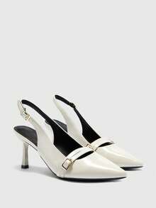 CUCCOO BIZCHIC 女士尖头低帮性感细跟高跟鞋，四季皆宜，适合户外通勤、宴会、派对等场合。 - 米色 - 查看 7