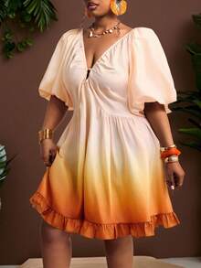 Truni Đầm/váy hè/váy ngắn dáng suông cổ chữ V sâu, tay phồng, màu ombre sang trọng dành cho nữ cỡ lớn, thích hợp cho kỳ nghỉ, tiệc trà chiều, mùa cưới, du thuyền biển, du lịch tự lái trong thành phố, kỳ nghỉ phong cách bohemian, lễ hội âm nhạc, trang phục đi biển, lễ Phục sinh, thanh lịch, trang phục đi nghỉ mát, trang phục đi xem hòa nhạc, trang phục nghỉ mát nhiệt đới, phong cách bohemian, đầm babydoll cỡ lớn mùa xuân/hè/thu, đầm hoàng hôn, đầm xếp nếp kiểu cổ tích, trang phục dự tiệc brunch, trang phục màu hoàng hôn, đầm ombre mùa hè màu tequila sunrise, dành cho dáng người quả lê và tam giác. - Nhiều màu - Xem 7