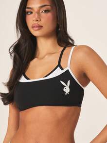 Missguided x Playboy Áo lót thể thao Nữ - Đen và trắng - Xem 4