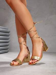 CUCCOO SZL Women Heeled Sandals Valentine's Day - Gold 4 - View 4