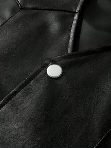 TOKVUE 男士纯色V领单排扣休闲马甲 男士无袖衬衫 男士皮马甲 男士马甲 男士礼服马甲 男士复古马甲 男士马甲 无袖衬衫 男士黑色皮马甲 男士无袖 男士复古马甲 - 黑色 - 查看 6