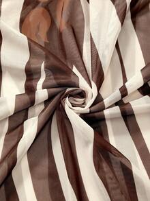 Swim Oasis Women's All-Over Print Bandeau Bikini Set With Sarong Skirt - Black - View 5