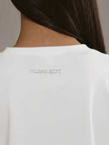 Musera Sport 超大款柔软抓绒T恤，适合冬季运动健身锻炼。 - 白色 - 查看 3