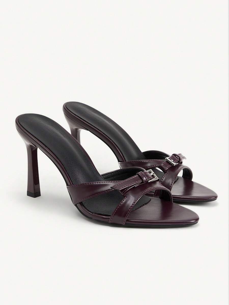 CUCCOO CHICEST New Fashion Versatile Crystal Bow Strap Stiletto High Heel Sandals For Christmas Wedding Shoes Spring Shoes Bride Shoes - Brown PU material - View 1