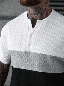 SLATEMANN 男士两件套T恤短裤套装，圆领，撞色设计，时尚夏季男士两件套短裤套装，男士夏季服装，男士T恤套装，男士两件套，男士两件套，男士复古风，日常休闲，周末旅行，户外活动，探险旅行，轻松的工作环境或半正式场合，男友/丈夫礼物，周年纪念/生日礼物，派对，夏季假期，婚礼，春夏，复活节，男士时尚撞色Polo衫短袖提花上衣，男士休闲夏季造型，男士黑白套装，男士夏季运动服，男士休闲两件套，男士街头服饰套装，男士黑色短裤套装 - 彩色 - 查看 6