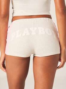 Missguided x Playboy Contrast Panel Booty Shorts Women High Rise Athletic Style Color Block Design Casual Summer Shorts - Multicolor - View 2
