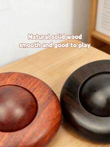 Madebyblanc Sandalwood Solid Wood Turntable | Ebony Blood Sandalwood Lucky Beads Stress Relief Toy | Hand-Carved Unpainted Massage Ball Stress | Home Travel Portable Handicrafts | Rosewood UFO Massage Ball | Sandalwood Ball-Shaped Lucky Charm | 360-Degree Smooth Rotation | Neutral Stress Relief Relief Handpiece - Multicolor - View 7