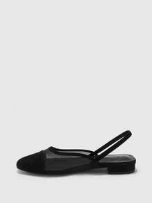 CUCCOO BIZCHIC Women's New Splicing Mesh Yarn Small Round Toe With Flat Shoes Closed Toe Shoes Women Spring Shoes - Black - View 9