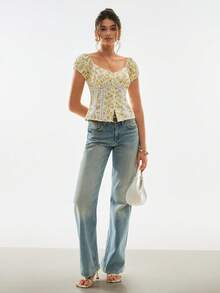 Poéselle Fashionable & Elegant Woven Digital Printed Women Shirt - Multicolor - View 4