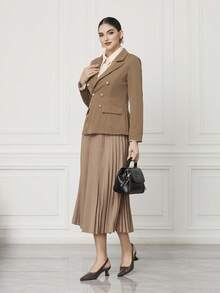 Sleekvia 女士经典简约时尚尖头高跟绑带鞋，适合职场通勤、轻奢约会、日常街头穿着，简约、优雅、舒适百搭。 - 棕色 - 查看 6