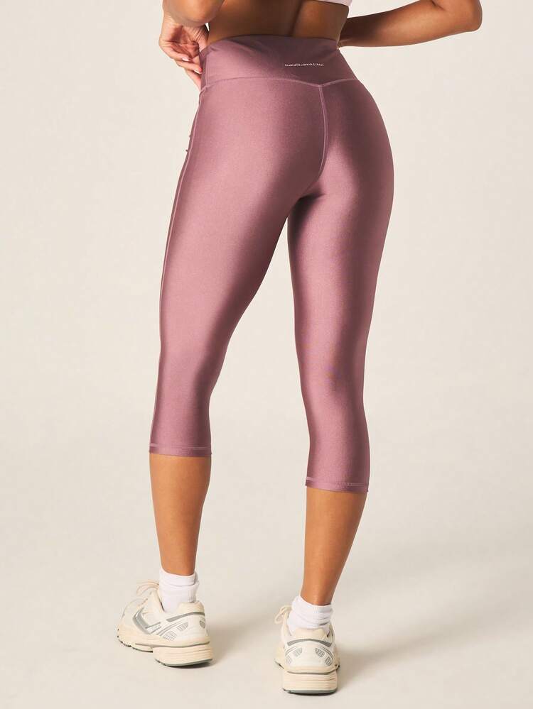MISSGUIDED Legging capri rose vif brillant avec large taille élastique pour femmes, yoga, entraînement