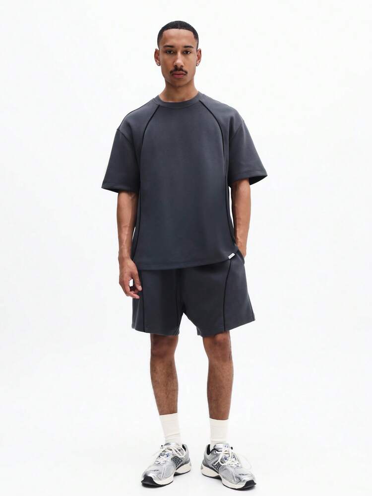 Mens Oversized Crew Neck Short Sleeve T-Shirt And Matching Shorts Co-Ord Set Casual Summer Loungewear Outfit