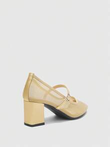 CUCCOO BIZCHIC Women Pointed Toe Fashion Daily Commute High Heels For Christmas Spring Shoes - Gold - View 9