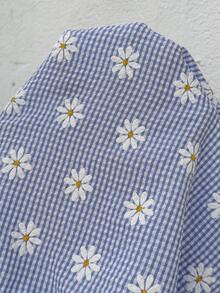 SHEIN 孕妇无袖上衣和短裤两件套 - 藍白色 - 查看 6