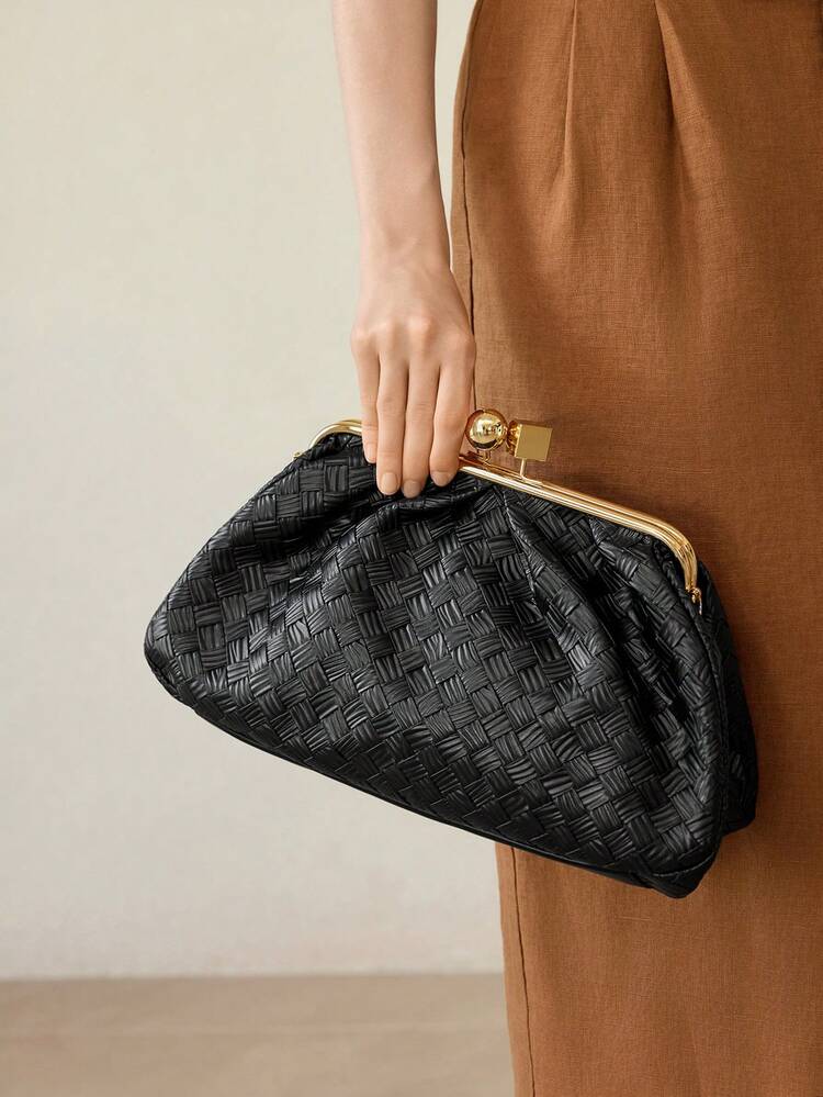 PLAID KISSLOCK CLUTCH