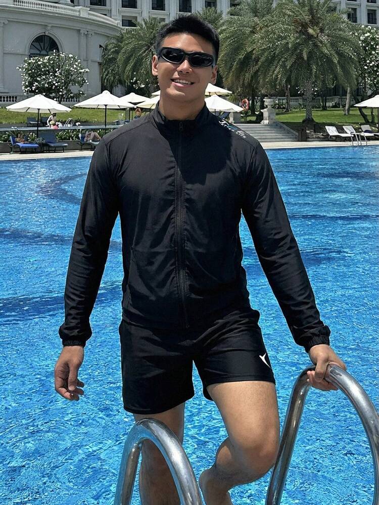 Spring Letter Print Slim Fit Athletic T-Shirt For Men Long Sleeve Tops Women