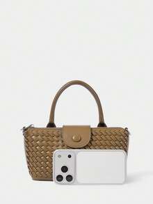 SHECARRY Ladies Handbag, Compact Shoulder Bag - Olive Green - View 4