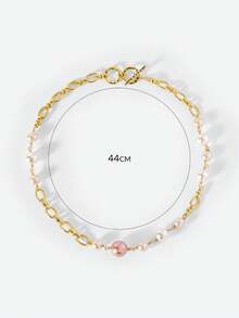 Opalesca 1pc Fashion Necklace (Bead Shape, Color, Pattern Random) - Gold - View 8