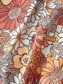 SHEIN MOD 女士休闲印花无袖连体裤 - 黃色 - 查看 7