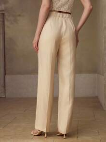 MOTF PREMIUM WOMEN'S LINEN BLEND 7/8 LENGTH SUIT PANTS, CASUAL & DATE WEAR, SPRING/SUMMER - Apricot - View 3