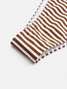 Maija Women's Striped Bikini Set For Beach Vacation - Brown - View 6