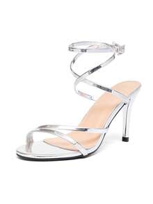CUCCOO SZL Women's Fashion Rhinestone Ankle Strap Chunky Heel Platform High Heel Sandals, Suitable For Dates, Gatherings, Parties, Weddings And Other Occasions Spring Shoes - Silver 5 - View 10