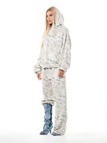 SUMWON WOMEN Women Snake Print Wide Leg Joggers Casual Loose Fit Sweatpants Elastic Waist Palazzo Style Pants Streetwear Lounge Comfort Pants - Apricot - View 4