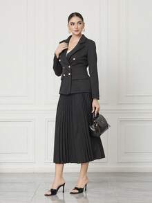 Sleekvia 女士性感穆勒鞋，夏季透气高跟方头凉鞋，细跟前卫优雅咖啡棕色 - 黑色 - 查看 4