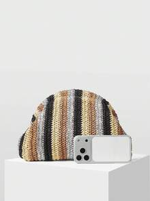 MOTF BOLSO DE MANO CON CADENA TRENZADA PARA VACACIONES DE MUJER - Beis - Ver 5