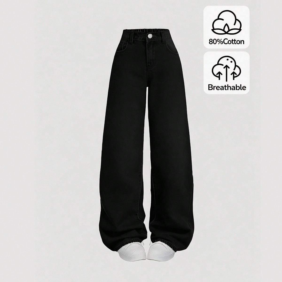 Pantalones vaqueros holgados de estilo casual con bolsillos y perneras anchas para adolescentes, jeans de verano