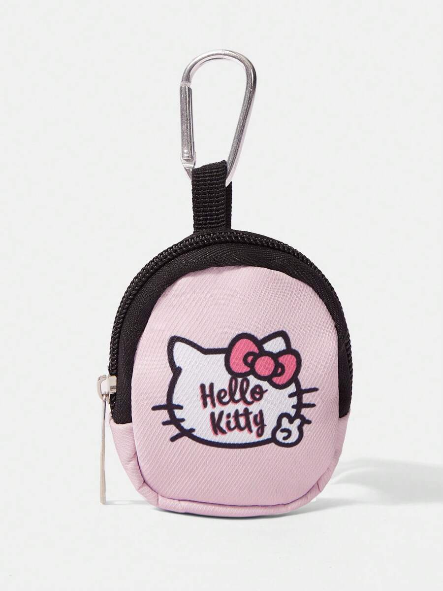 HELLO KITTY AND FRIENDS | SHEIN Coin Purse With Clasp And Zipper Pocket, Multi-Function Storage Bag, Coin Collection Organizer Pouch, Suitable For Both Men And Women - powder - View 1